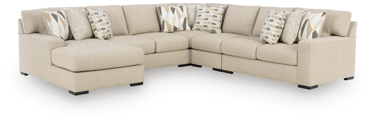 Laurelgrove 5-Piece Sectional with Chaise Next-Gen Nuvella™ Performance Fabric Chenille