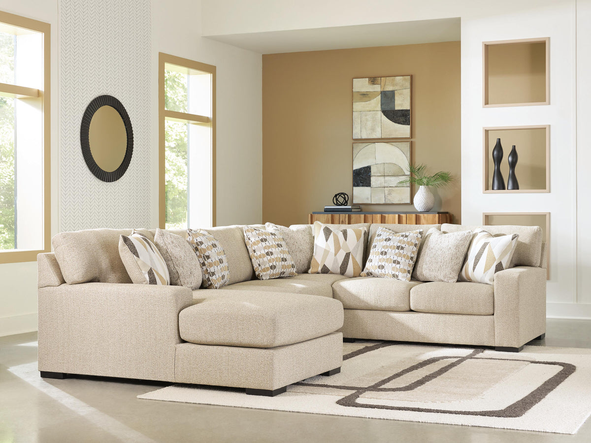 Laurelgrove 4-Piece Sectional with Chaise Next-Gen Nuvella™ Performance Fabric Chenille