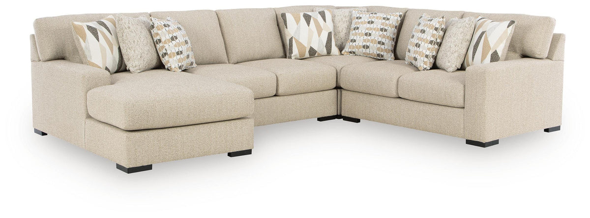 Laurelgrove 4-Piece Sectional with Chaise Next-Gen Nuvella™ Performance Fabric Chenille