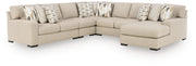 Laurelgrove 5-Piece Sectional with Chaise Next-Gen Nuvella™ Performance Fabric Chenille