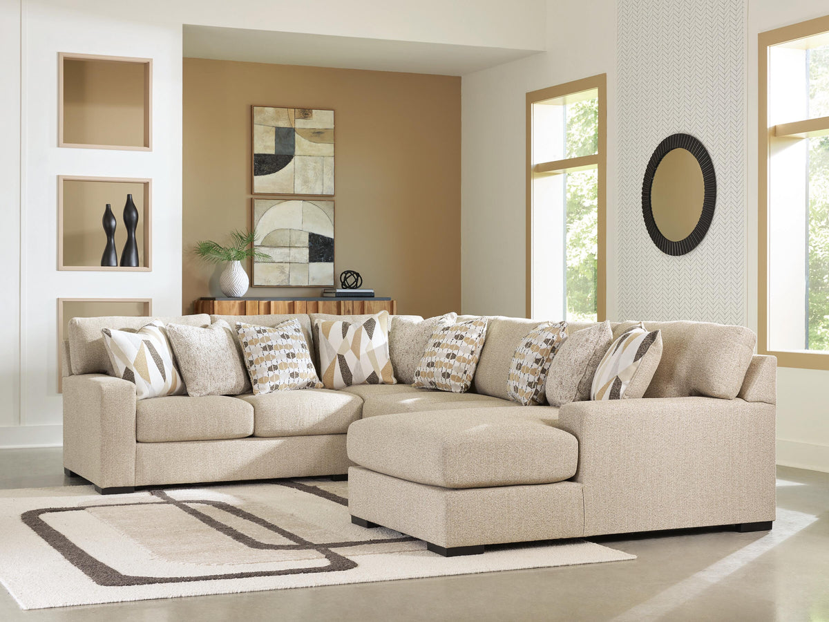 Laurelgrove 4-Piece Sectional with Chaise Next-Gen Nuvella™ Performance Fabric Chenille