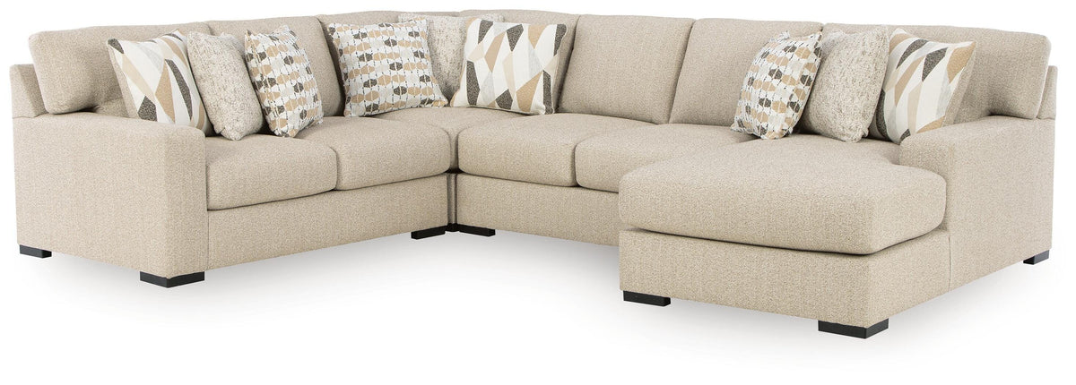Laurelgrove 4-Piece Sectional with Chaise Next-Gen Nuvella™ Performance Fabric Chenille