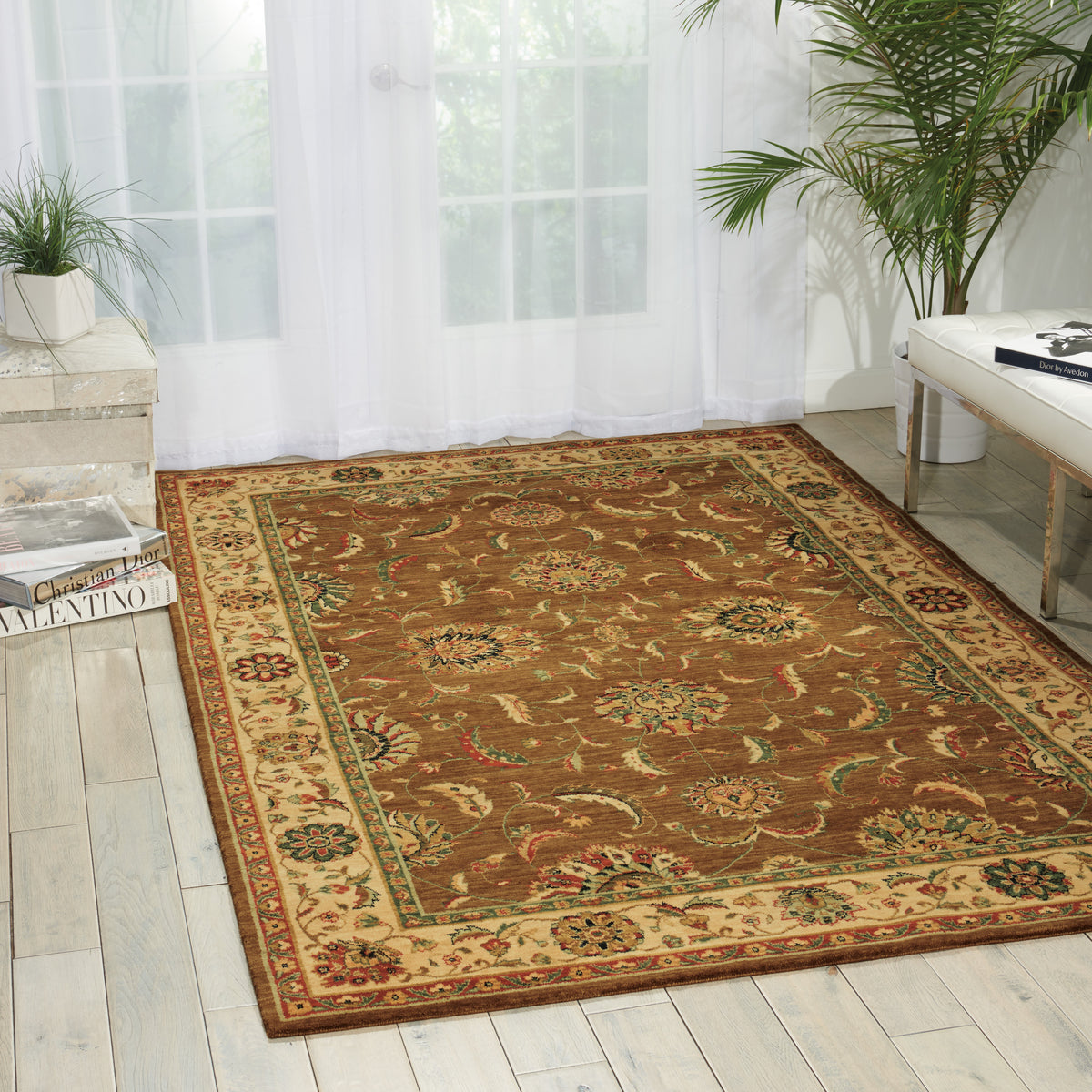 Living Treasures LI04 Khaki Rug - room scene