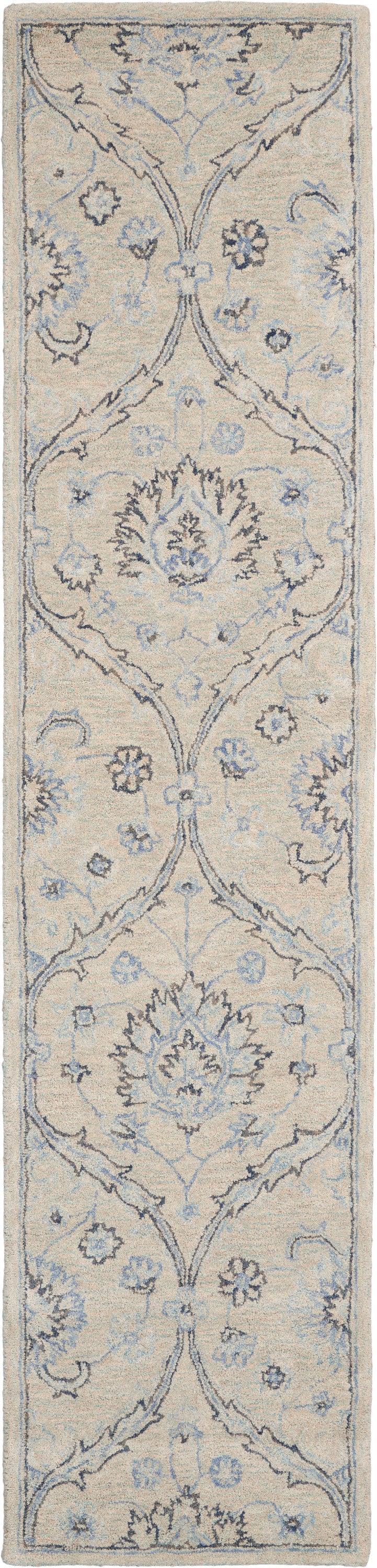 Jazmine JAZ03 Ivory Blue Rug - Runner