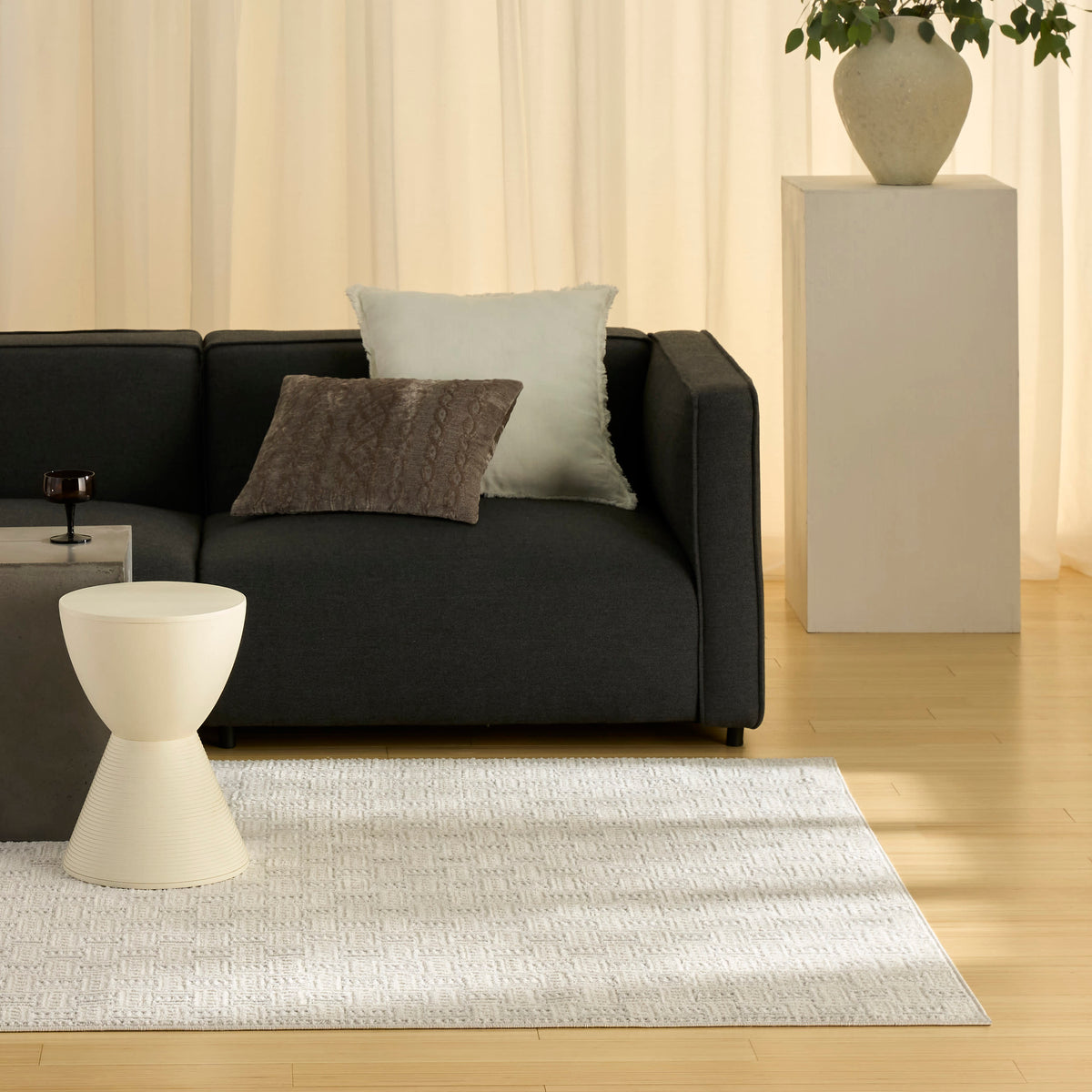 Nordic NRC01 Ivory Grey Rug - room scene