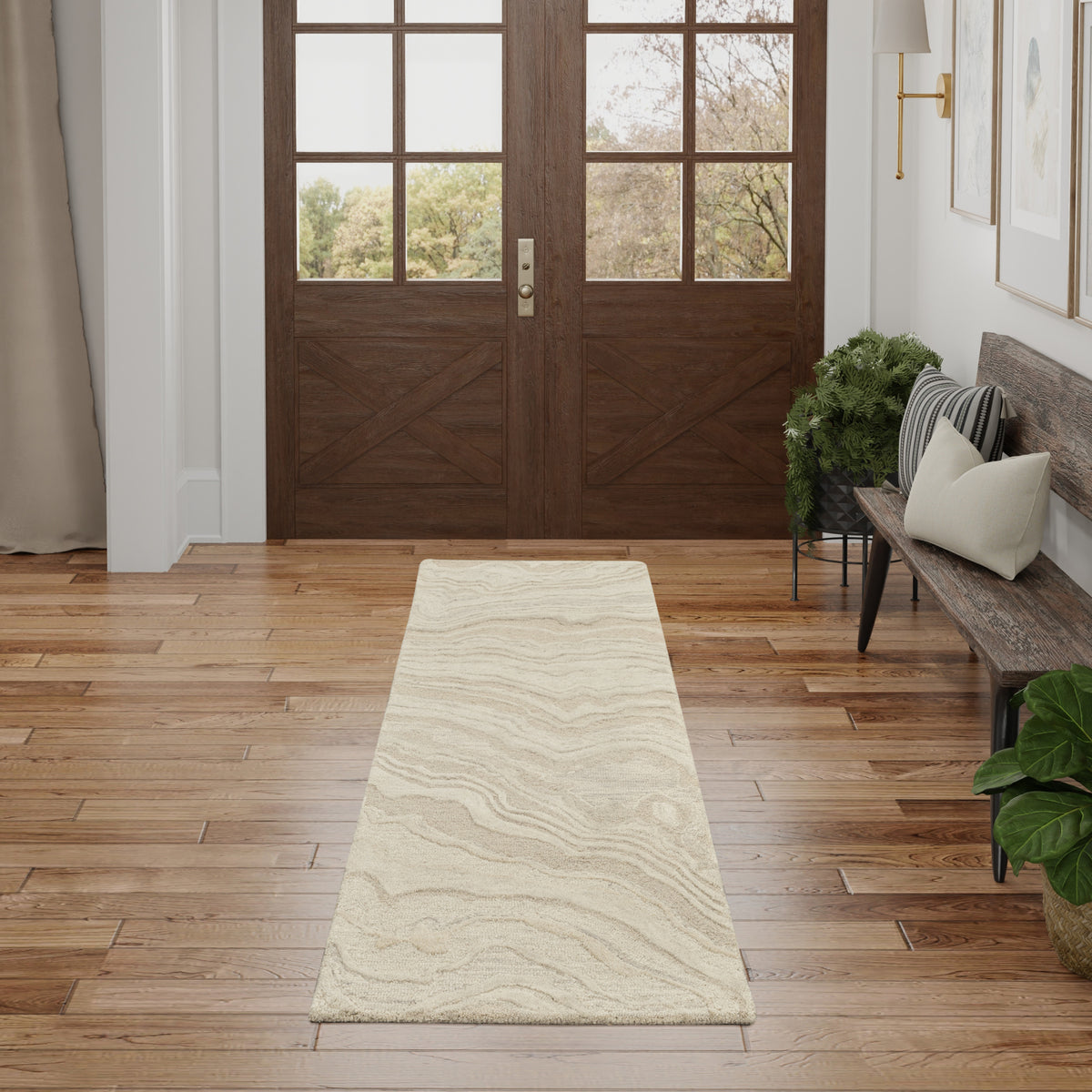 Graceful GRU01 Beige Rug - room scene