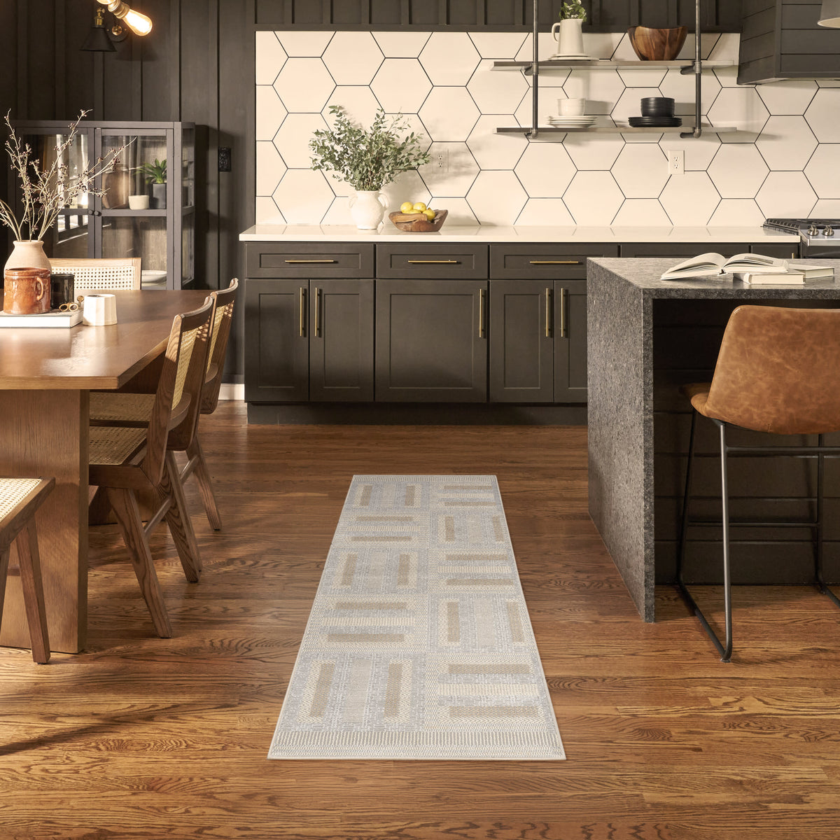 Nordic NRC11 Grey Multicolor Rug - room scene