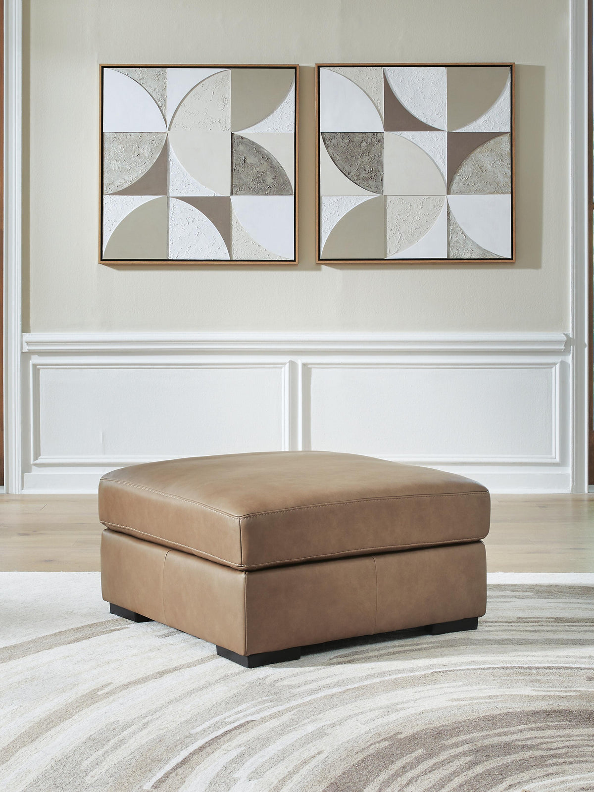 Veronella Oversized Accent Ottoman Leather