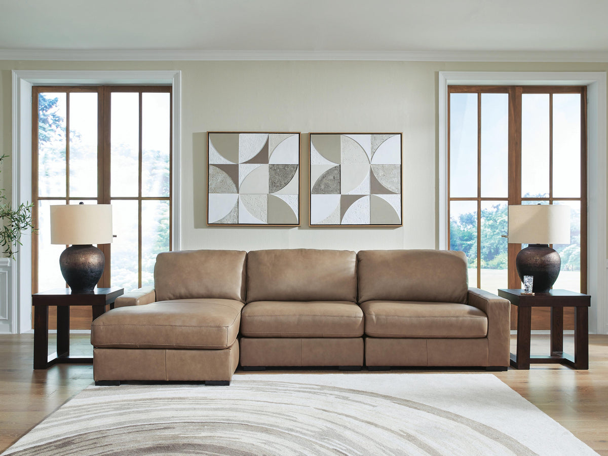 Veronella 3-Piece Sectional with Chaise Leather