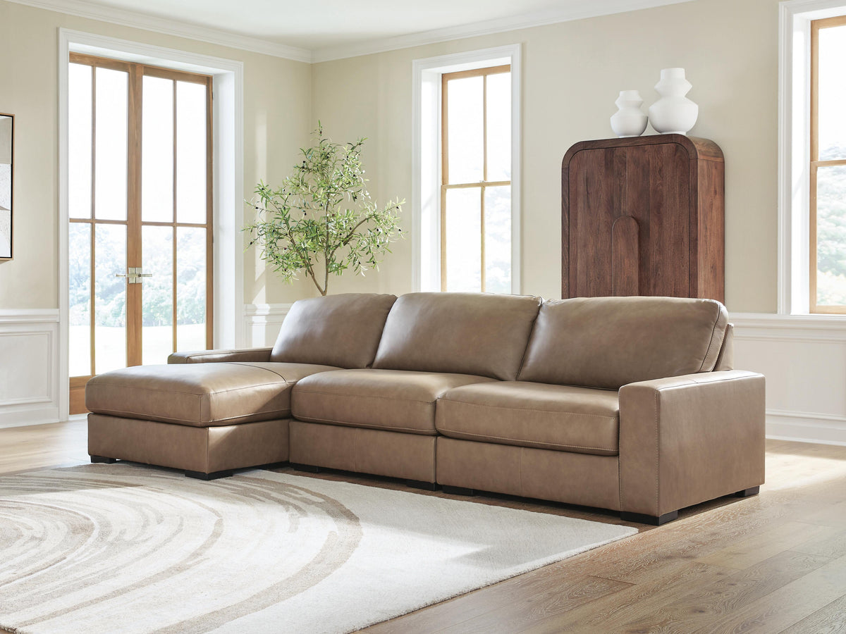 Veronella 3-Piece Sectional with Chaise Leather