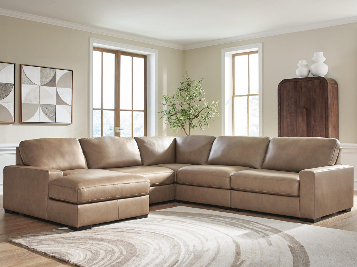 Veronella 5-Piece Sectional with Chaise Leather
