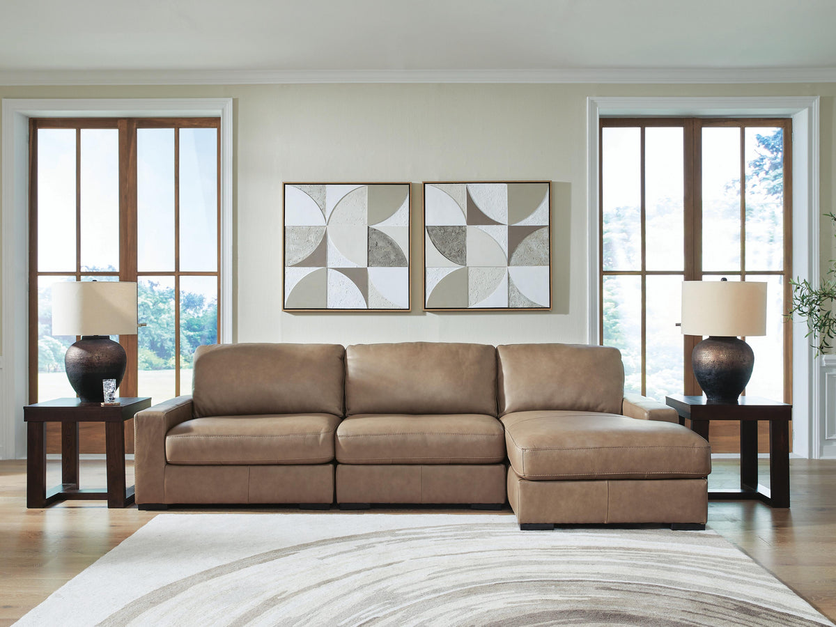 Veronella 3-Piece Sectional with Chaise Leather