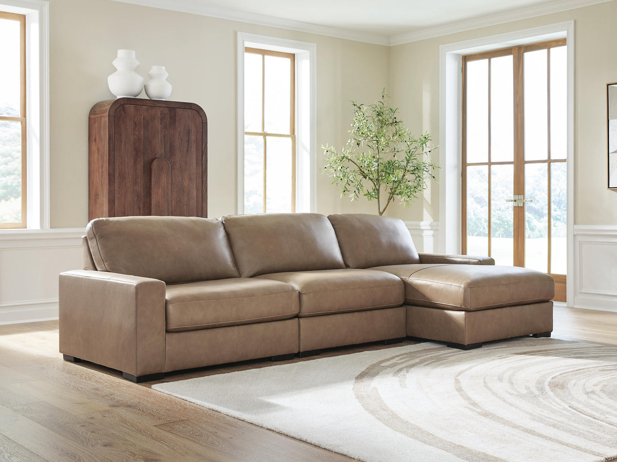 Veronella 3-Piece Sectional with Chaise Leather