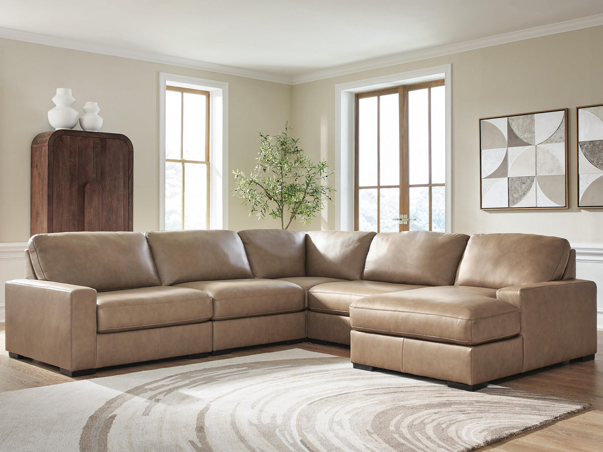 Veronella 5-Piece Sectional with Chaise Leather