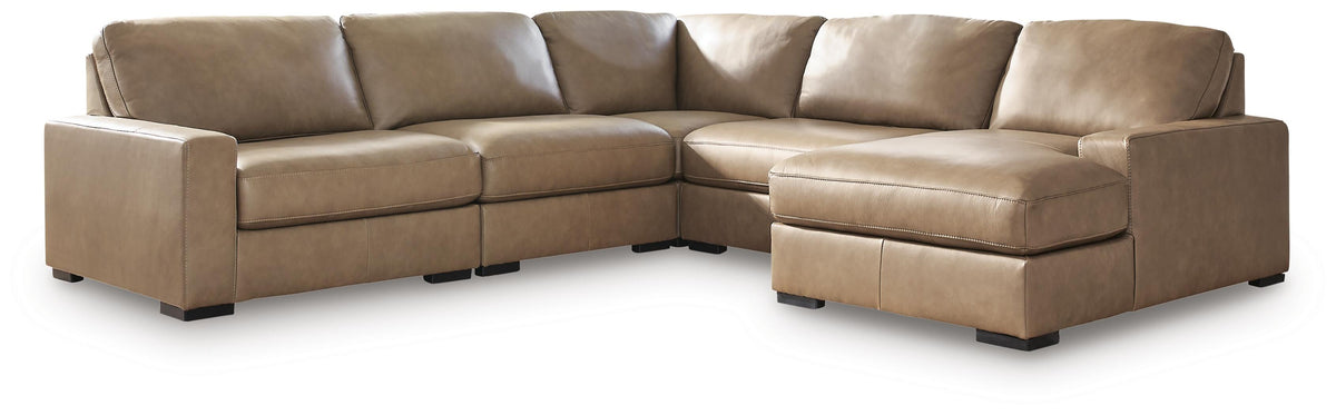 Veronella 5-Piece Sectional with Chaise Leather