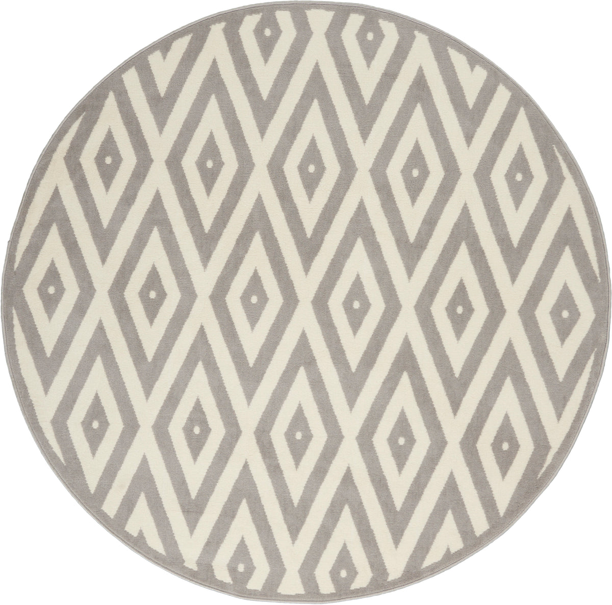 Grafix GRF18 White Grey Rug - Round