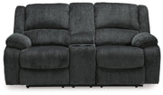 Draycoll DBL Rec Loveseat w/Console Chenille