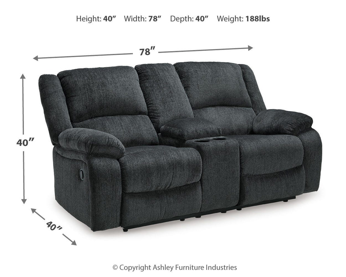 Draycoll DBL Rec Loveseat w/Console Chenille