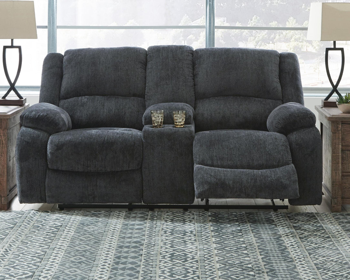 Draycoll DBL Rec Loveseat w/Console Chenille