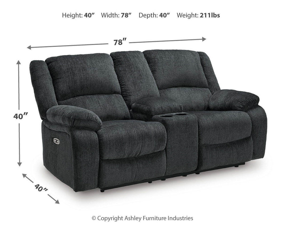 Draycoll DBL REC PWR Loveseat w/Console Chenille