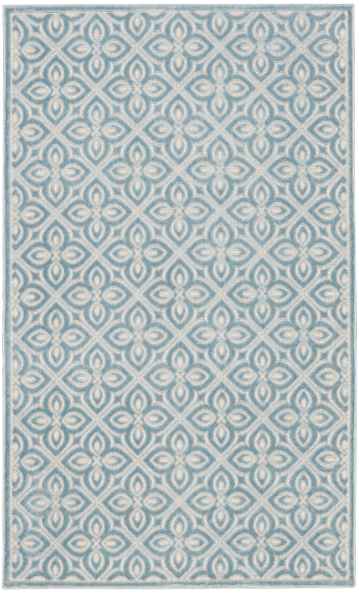 Washable Charm WCH03 Blue Ivory Rug - Rectangle