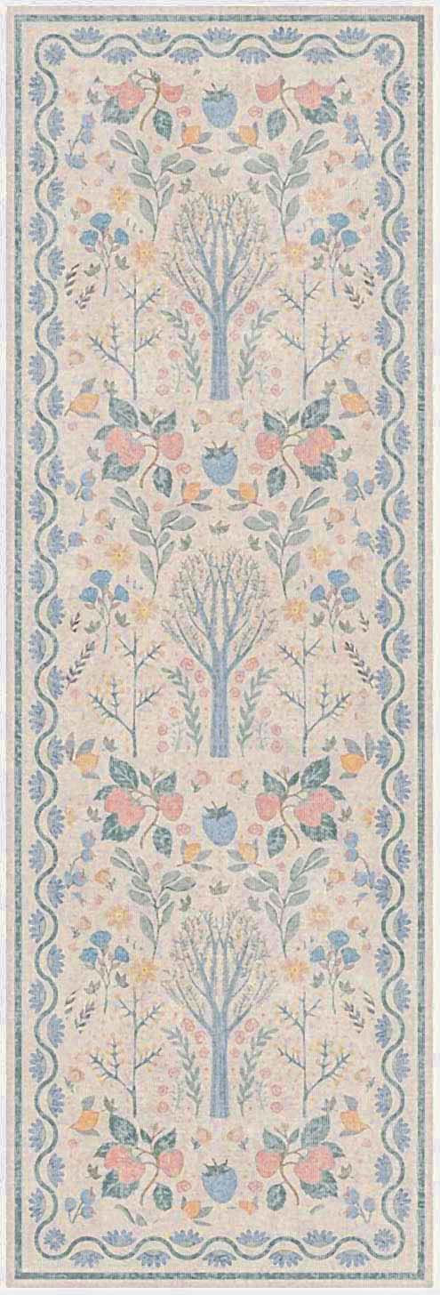 Botanical Washables BOT04 Ivory Multicolor Rug - Runner
