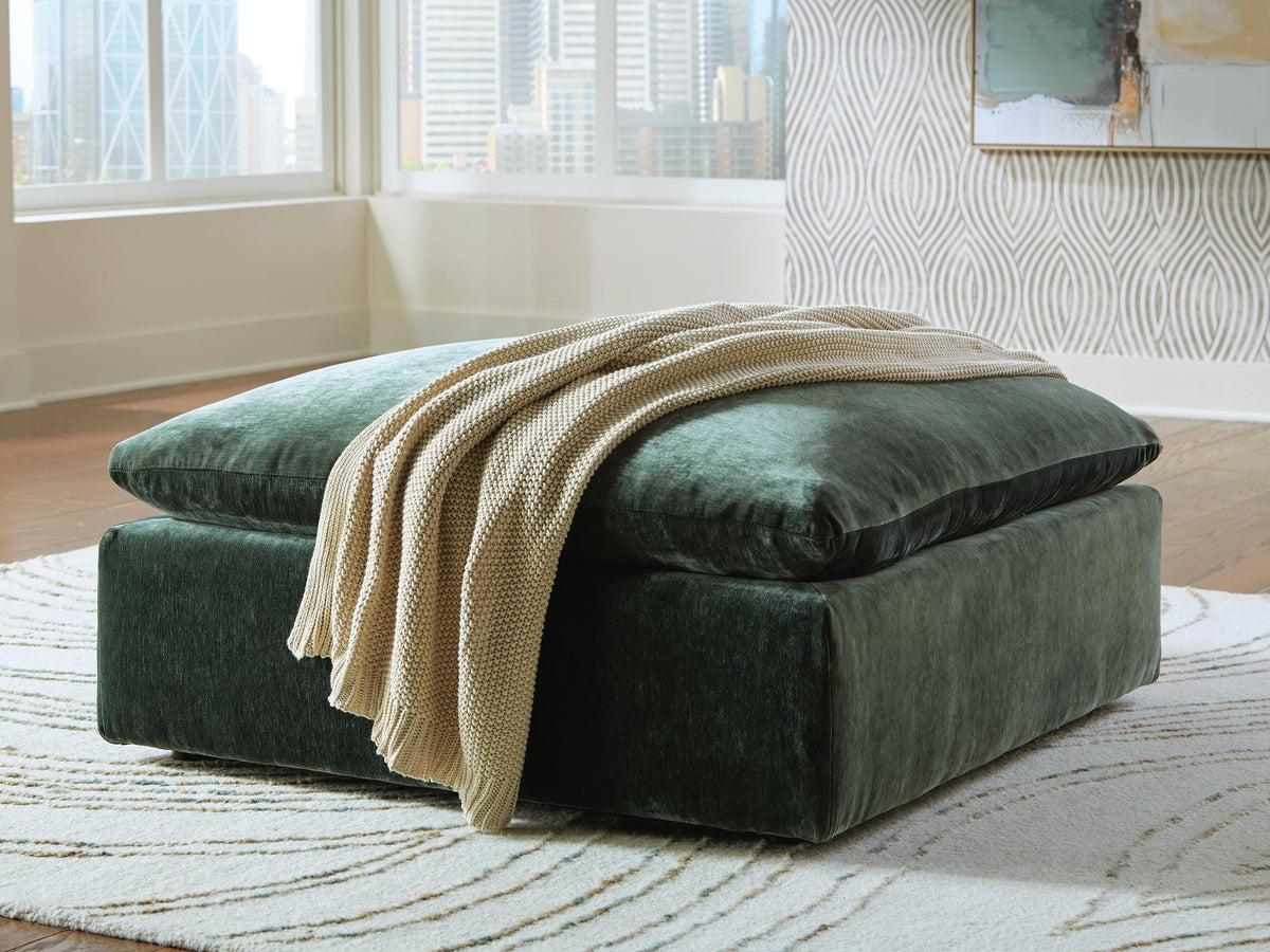 Carriage View Oversized Accent Ottoman Velvet
