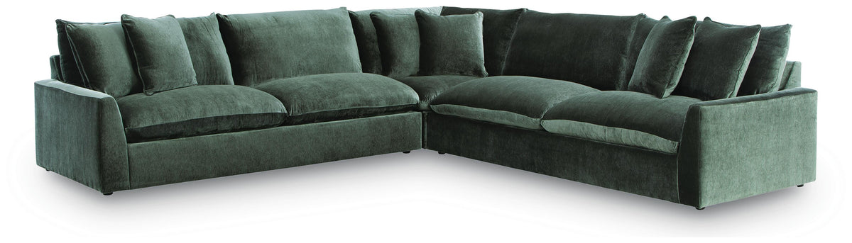 Carriage View 3-Piece Sectional Velvet