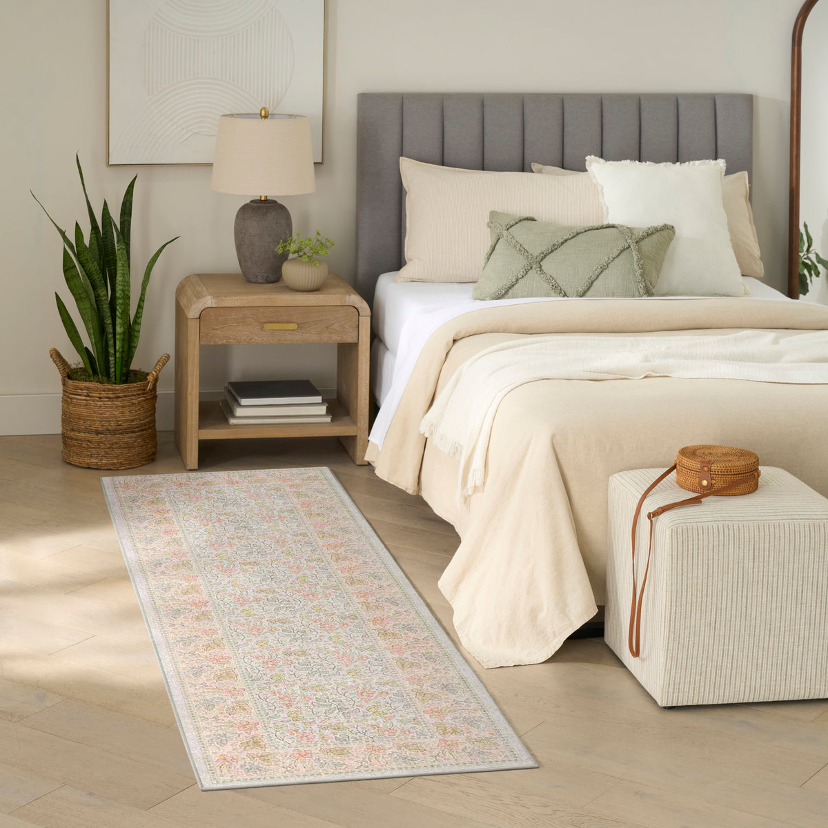 Botanical Washables BOT03 Beige Multicolor Rug - room scene