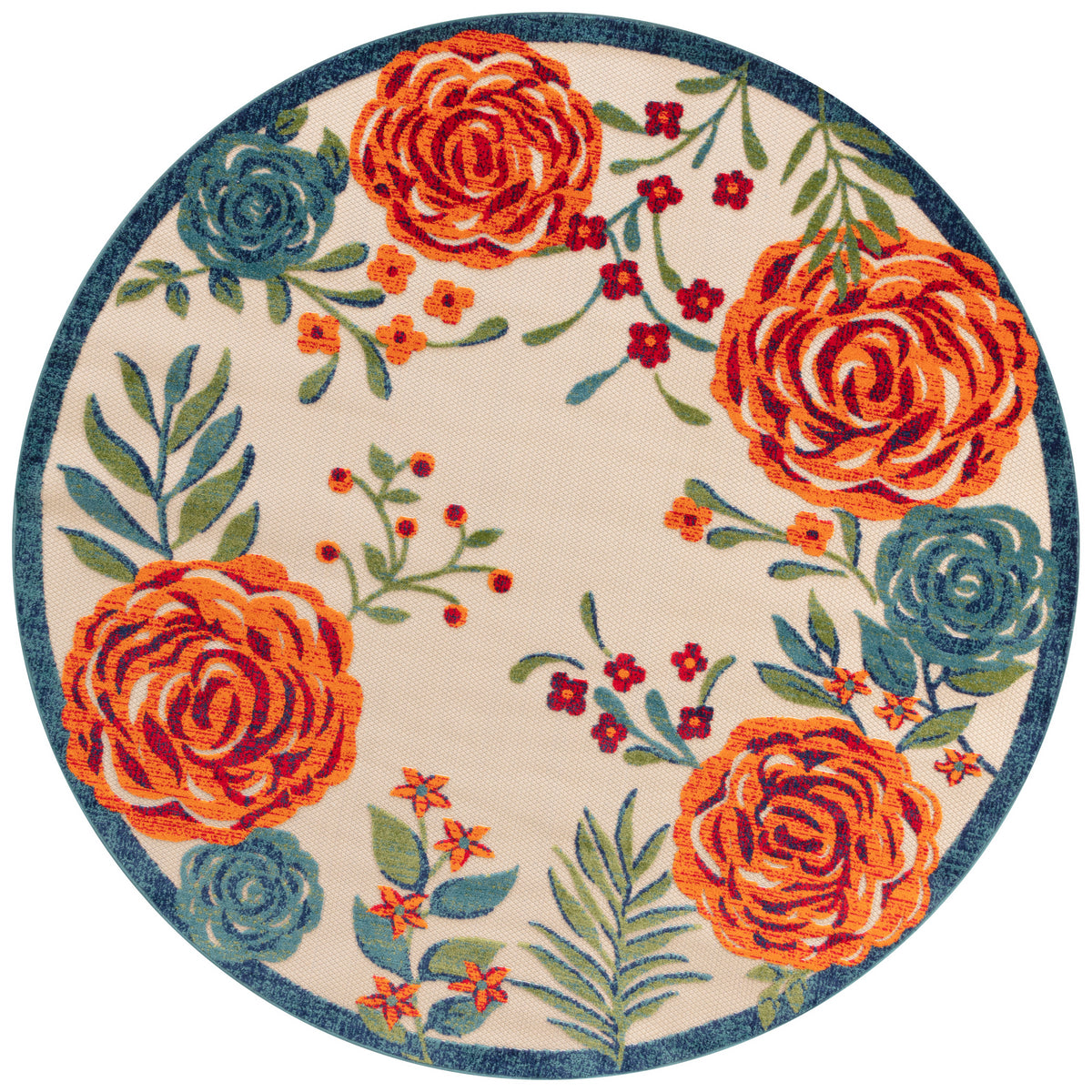 Aloha ALH32 Ivory Multicolor Rug - Round