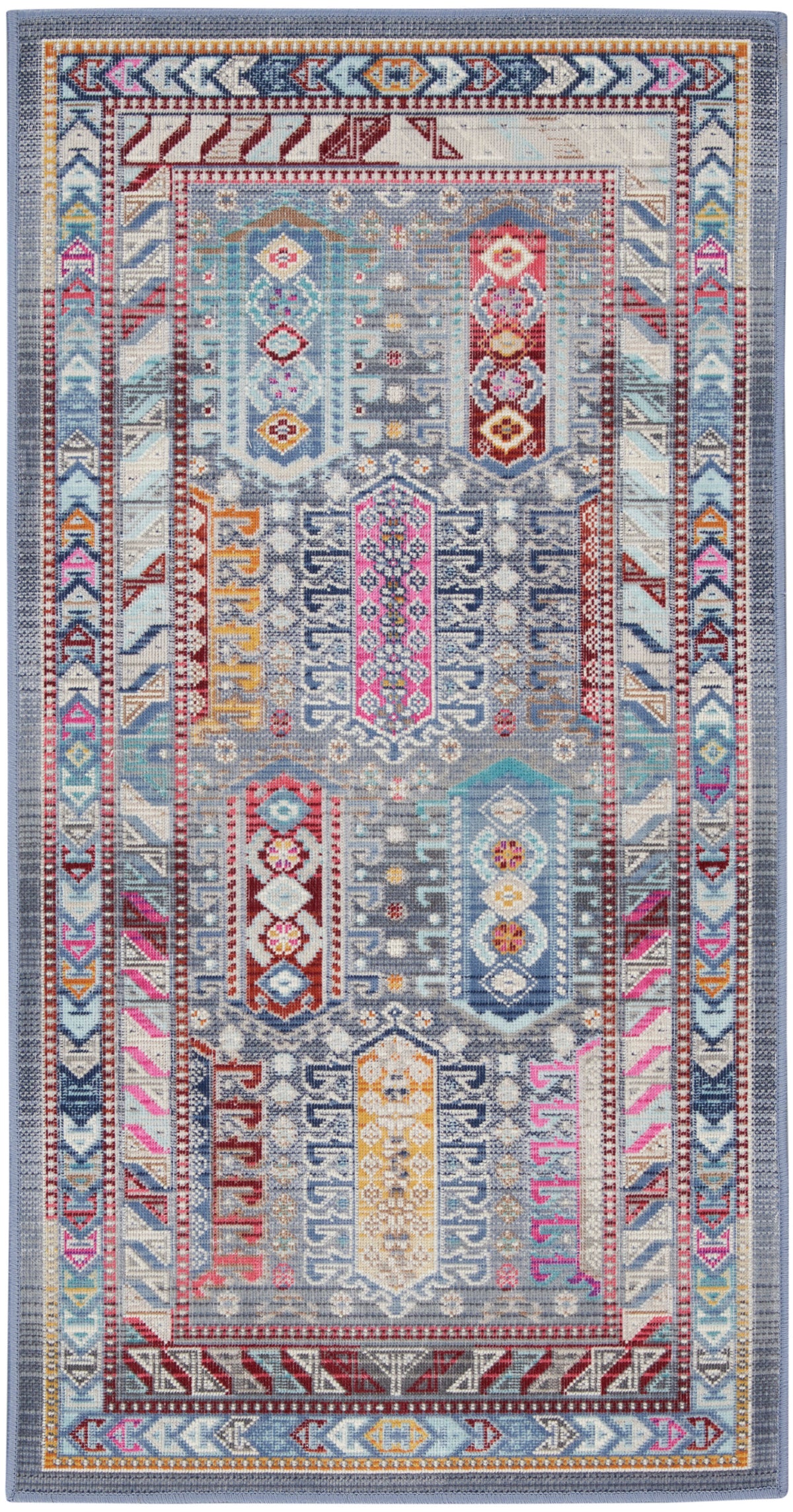 Vintage Kashan VKA06 Grey Multicolor Rug - Rectangle