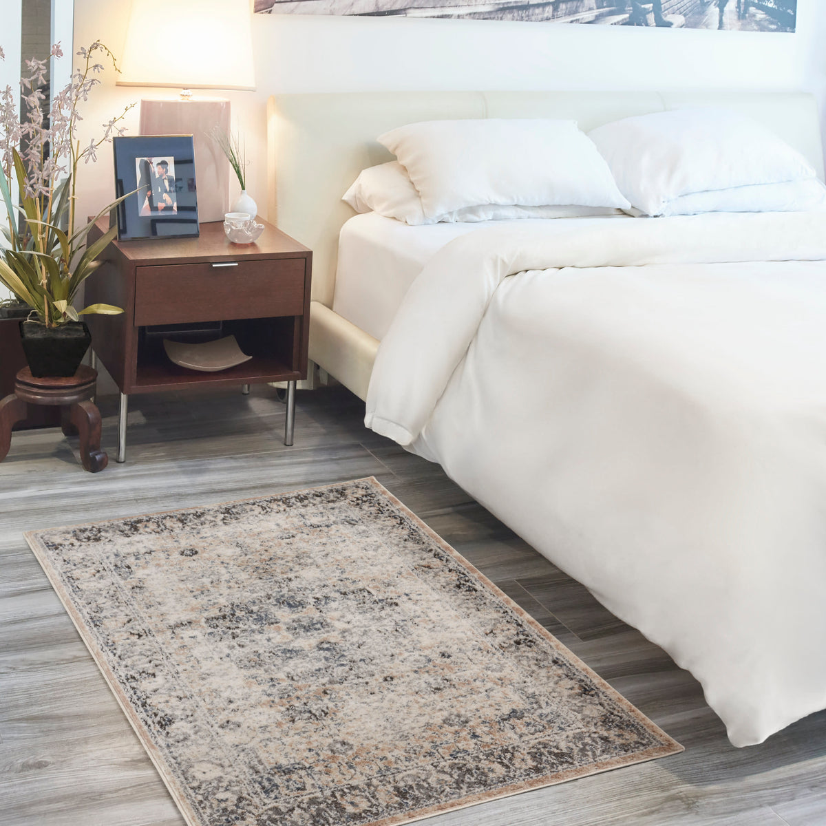 Quarry QUA07 Beige Grey Rug - room scene