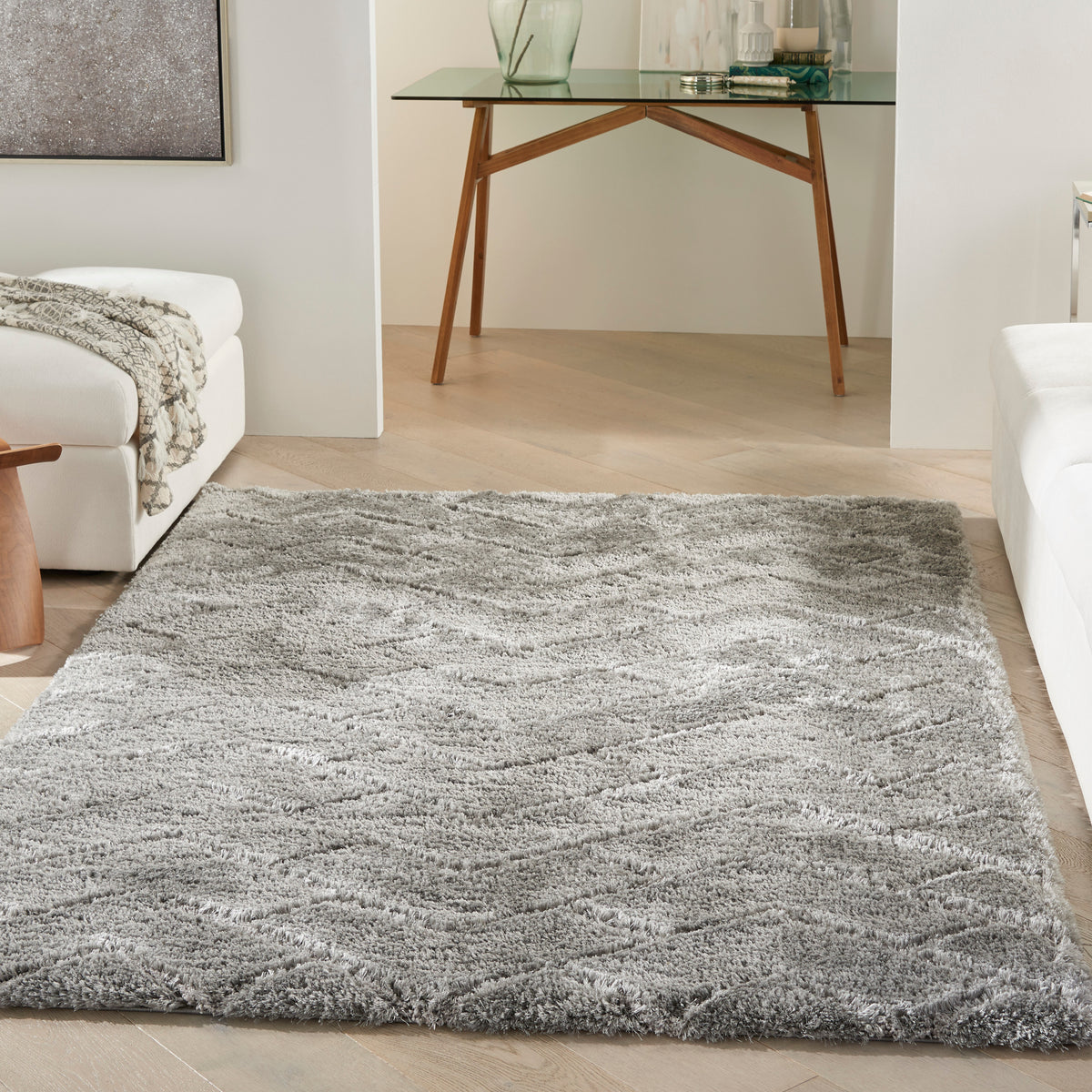 Dreamy Shag DRS03 Grey Rug - room scene