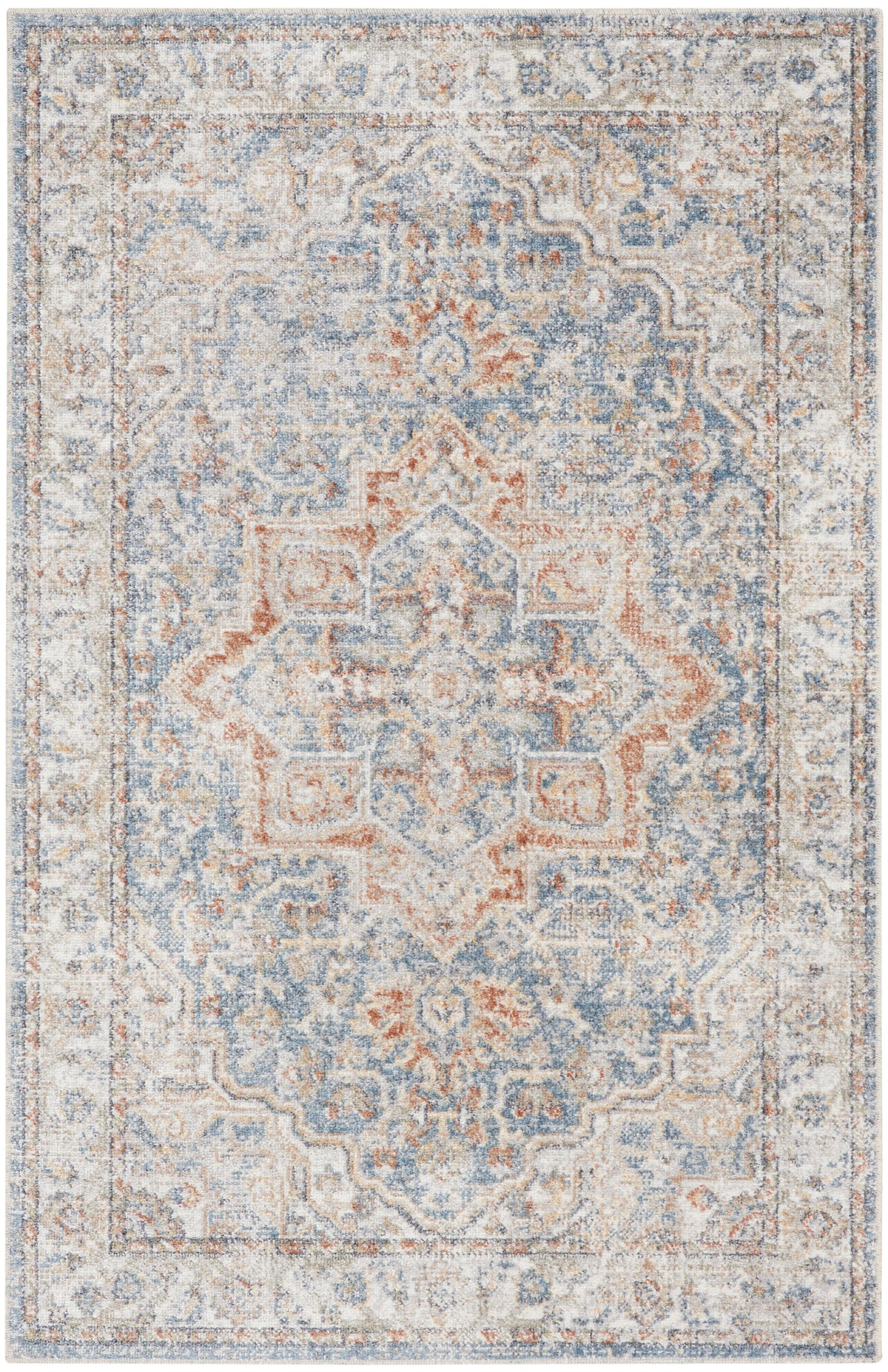 Astra Machine Washable ASW12 Denim Multicolor Rug - Rectangle