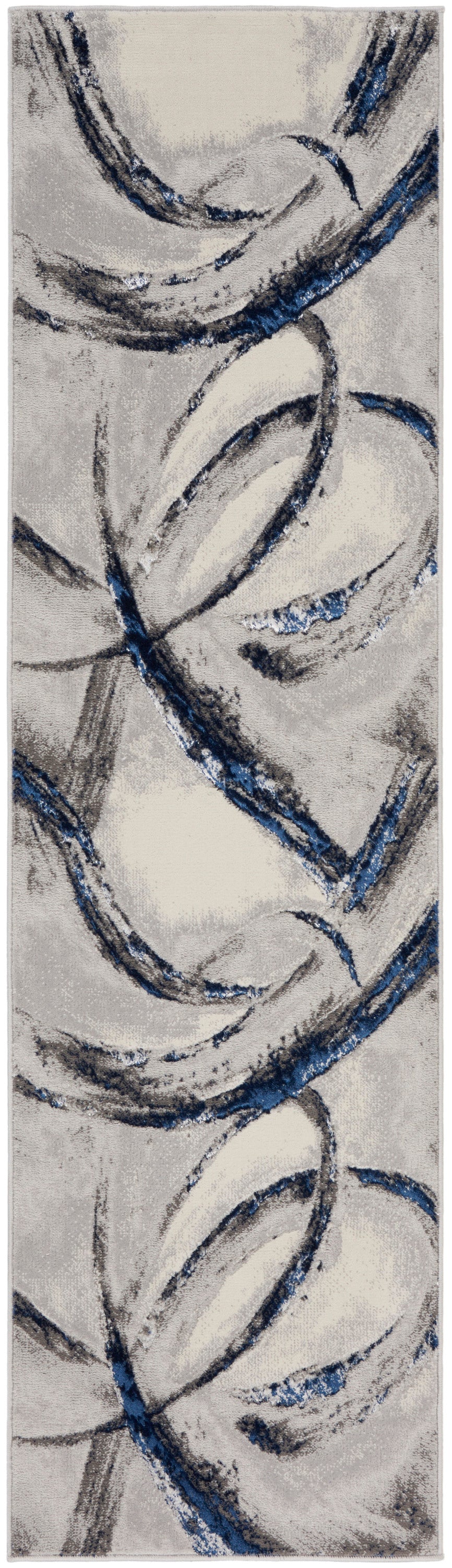 Splash BSK02 Grey Navy Rug - Runner