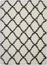 Luxe Shag LXS02 Ivory Charcoal Rug - Rectangle