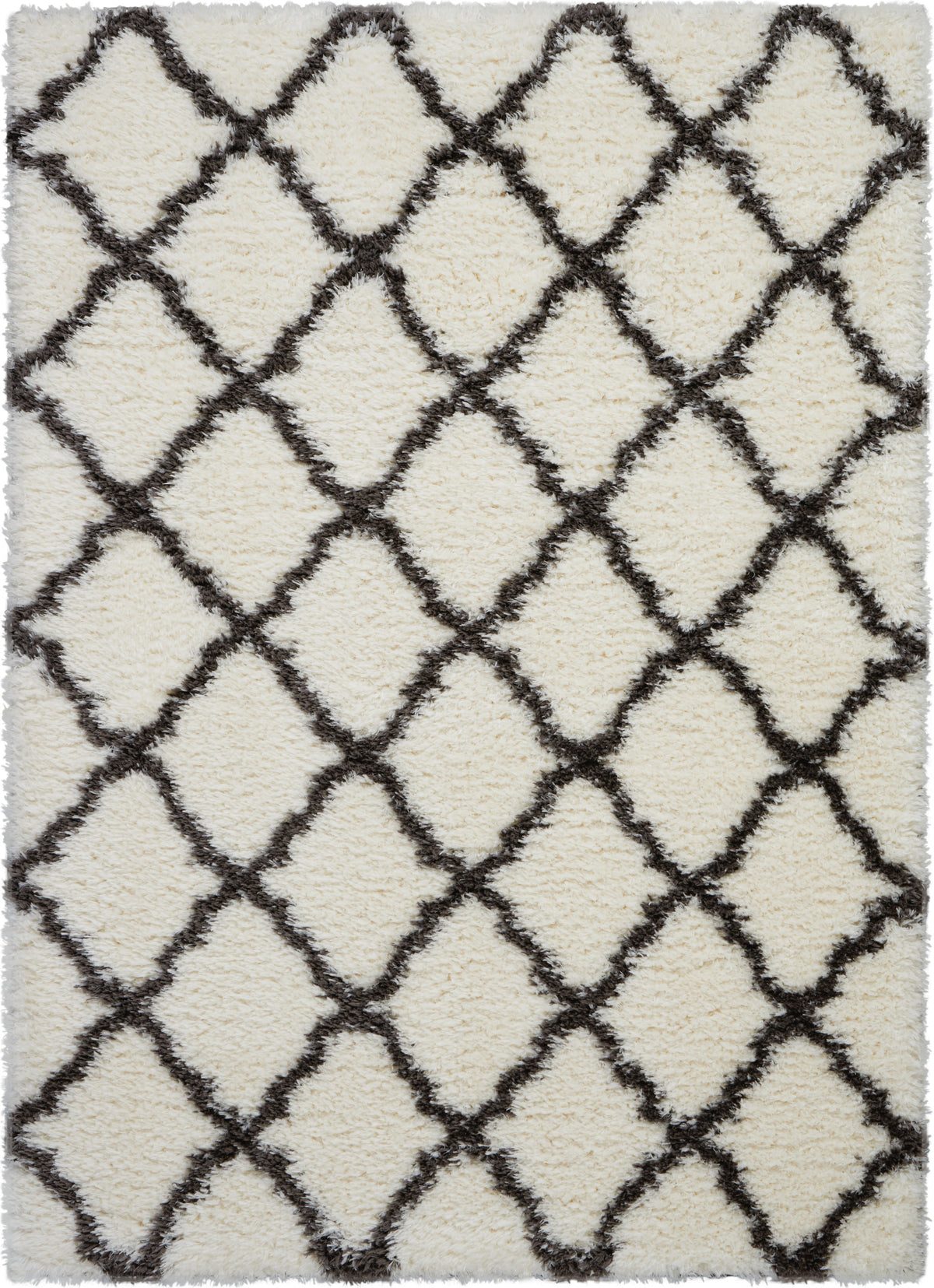 Luxe Shag LXS02 Ivory Charcoal Rug - Rectangle