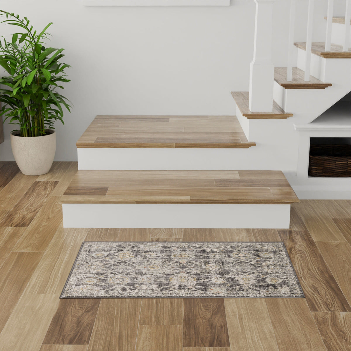 Oushak Home OUS01 Charcoal Rug - room scene