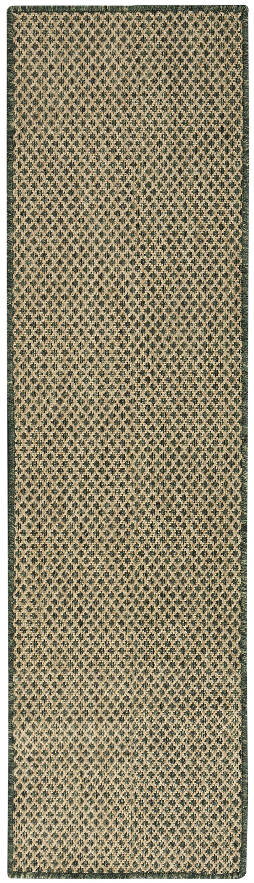 Courtyard COU01 Green Rug - Runner