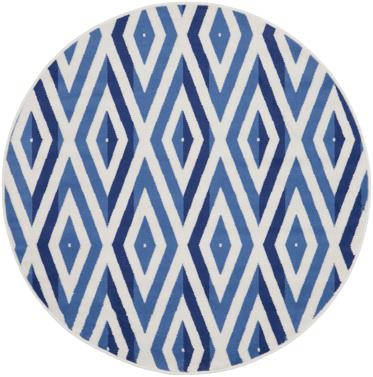 Whimsicle WHS04 Ivory Blue Rug - Round