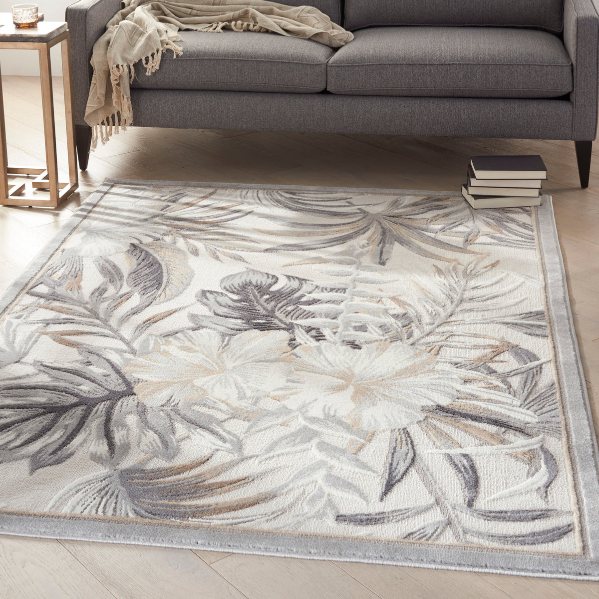 Seaside SDS02 Ivory Grey Rug - room scene