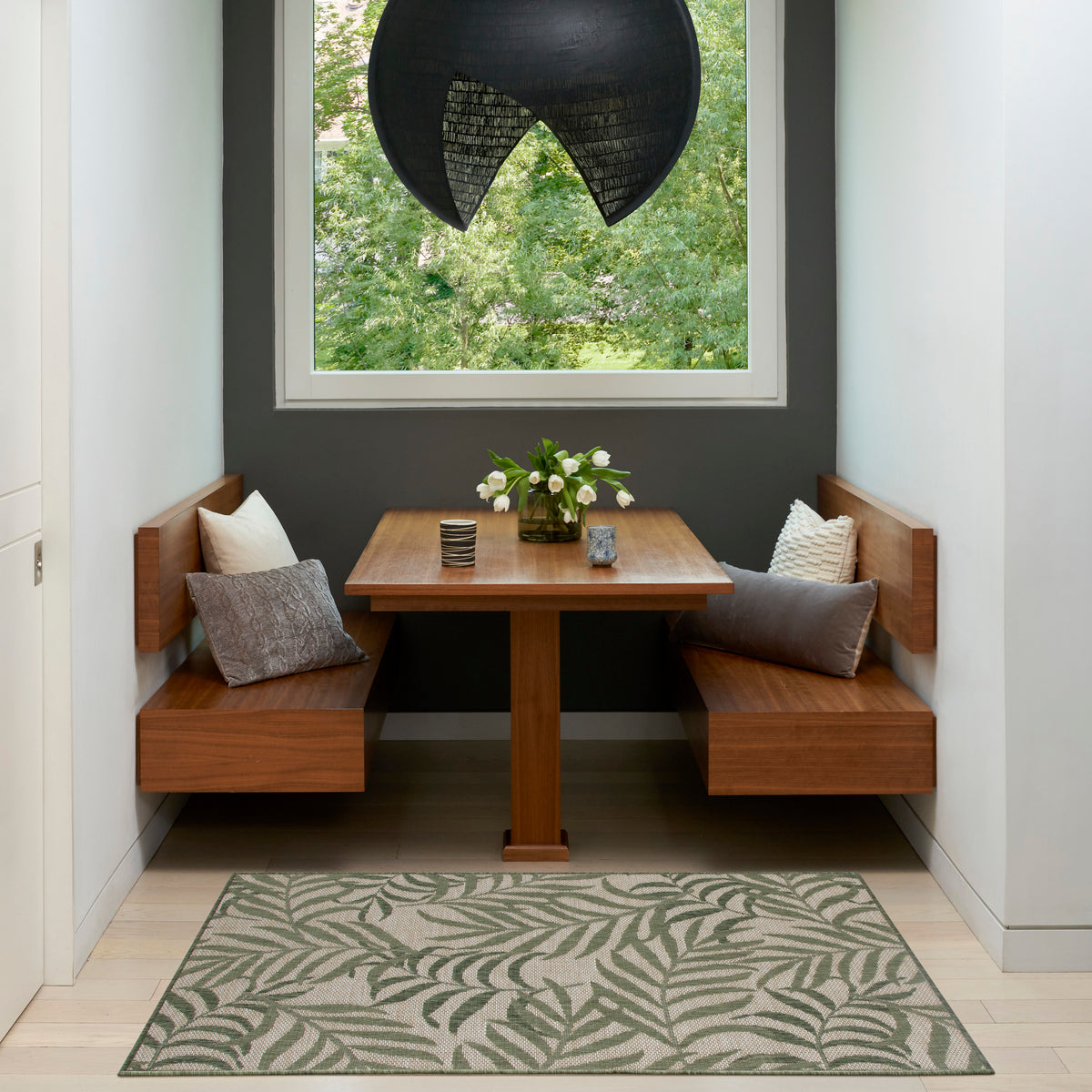 Garden Oasis GOA01 Ivory Green Rug - room scene
