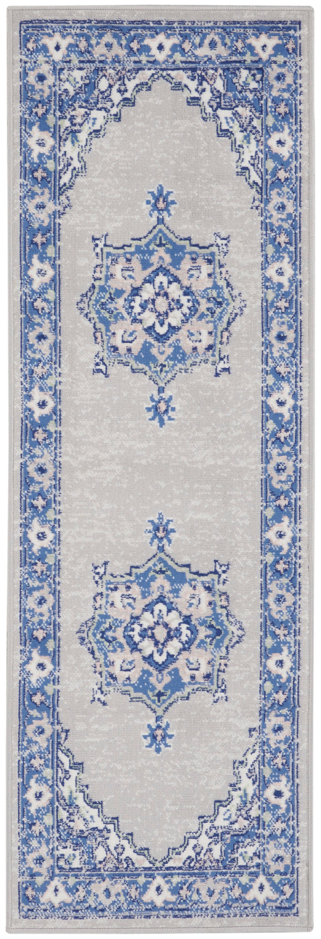 Whimsicle WHS03 Grey Blue Rug - Runner