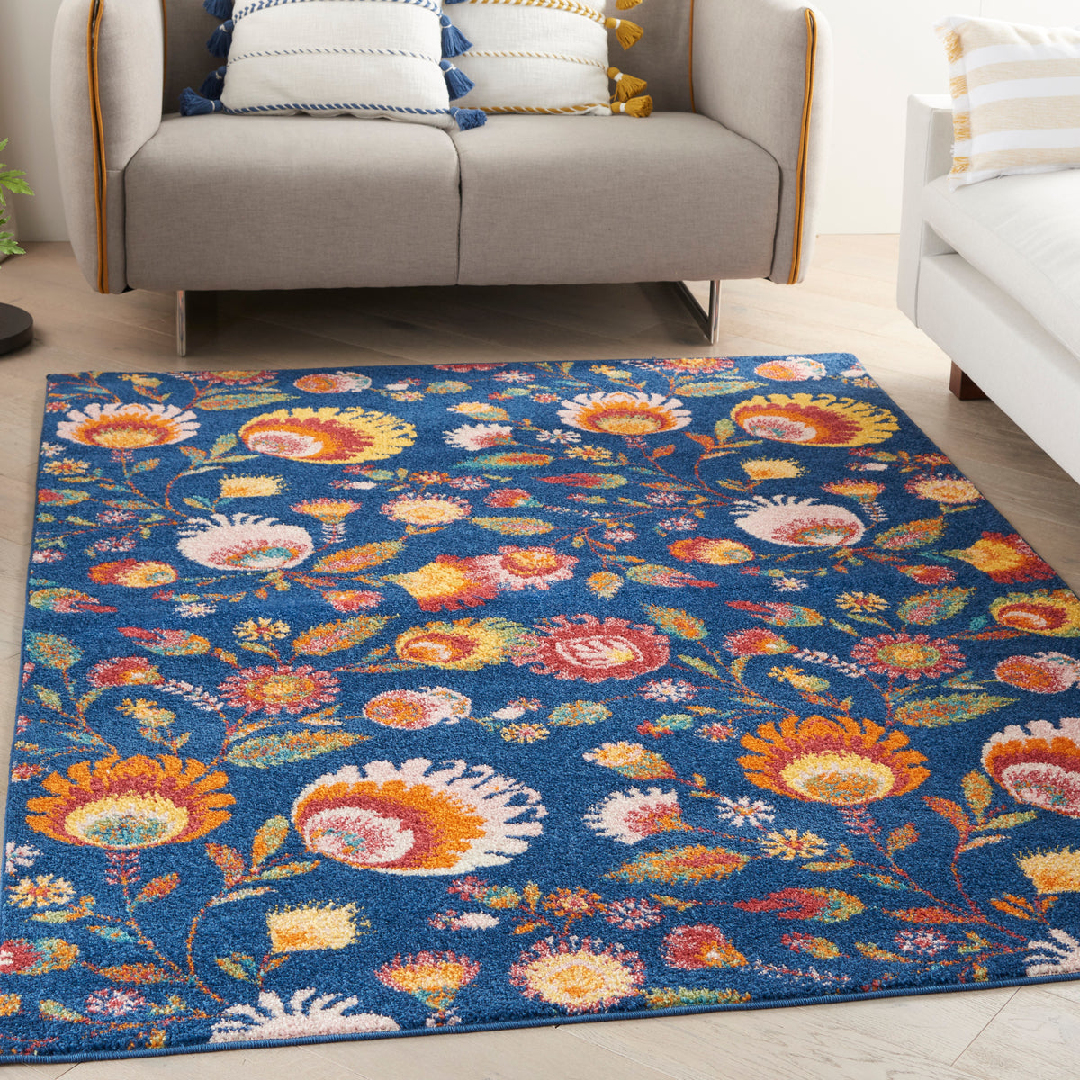 Allur ALR08 Navy Multicolor Rug - room scene