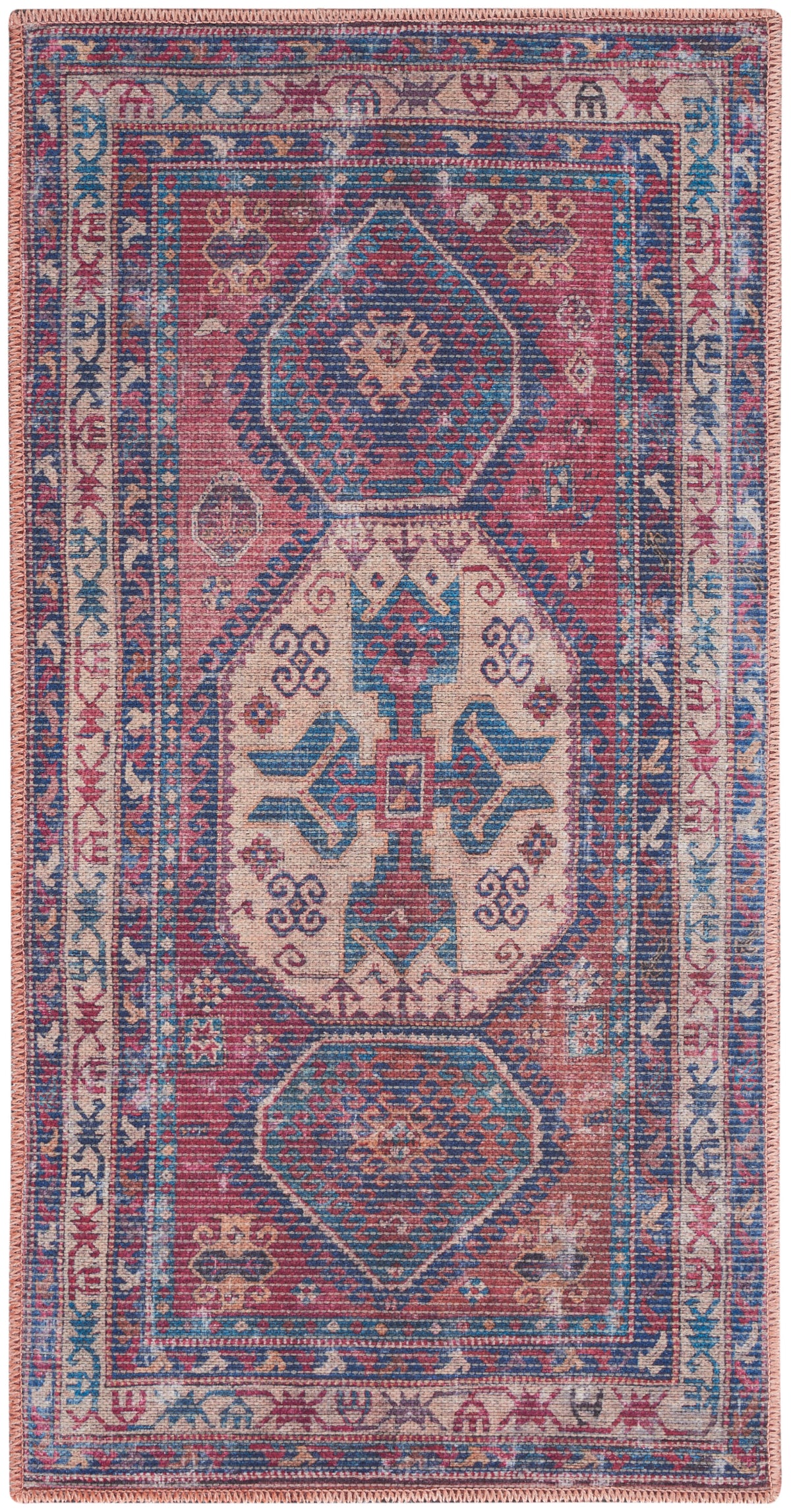 New Concept Washables SR105 Red Navy Rug - Rectangle