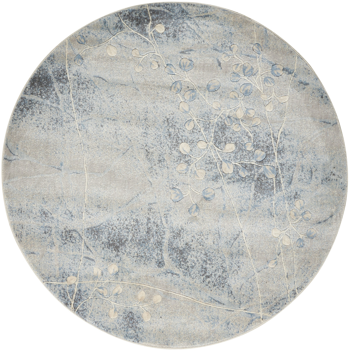 Somerset ST74 Silver Blue Rug - Round