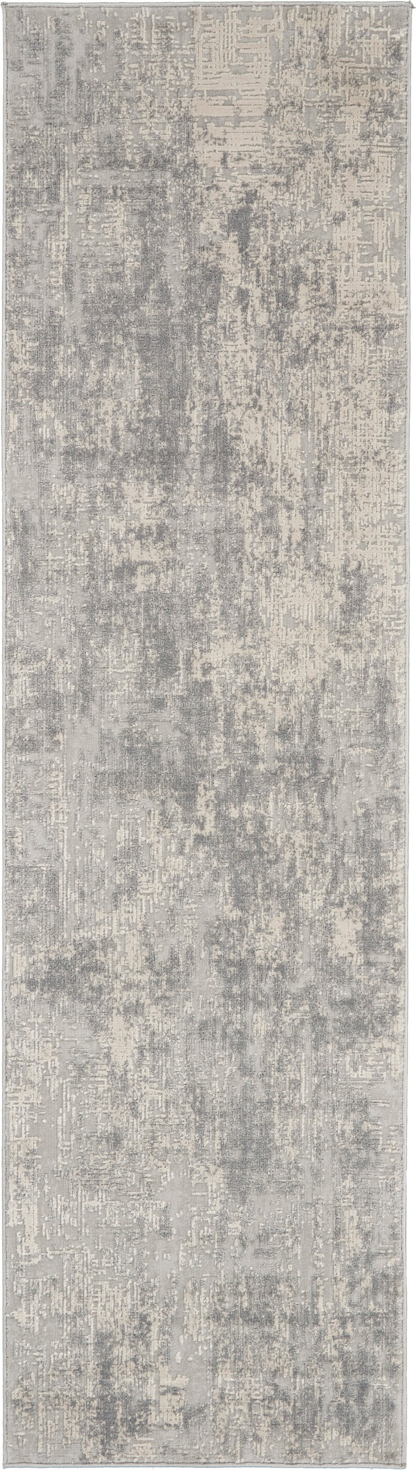 Rustic Textures RUS01 Ivory Silver Rug - Runner