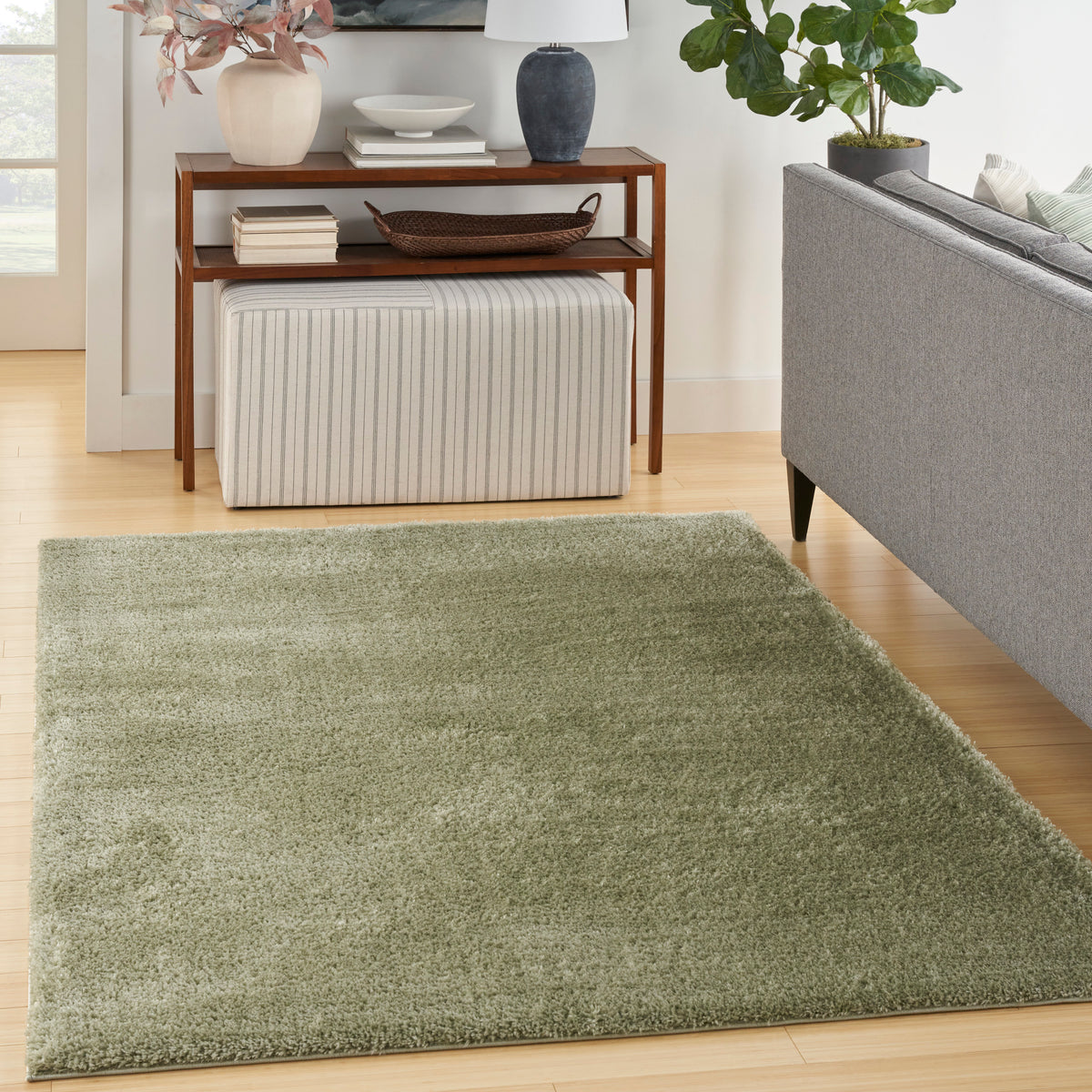 Pacific Shag PCS01 Green Rug - room scene
