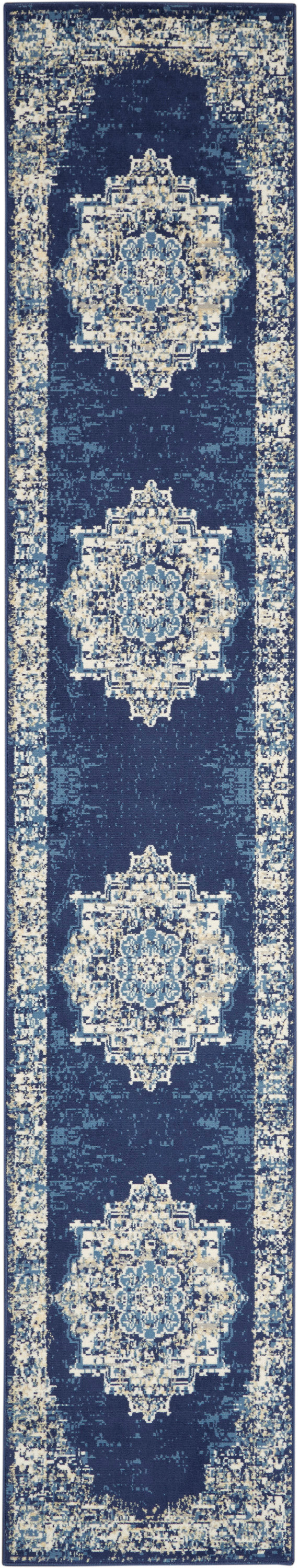 Grafix GRF14 Navy Blue Rug - Runner