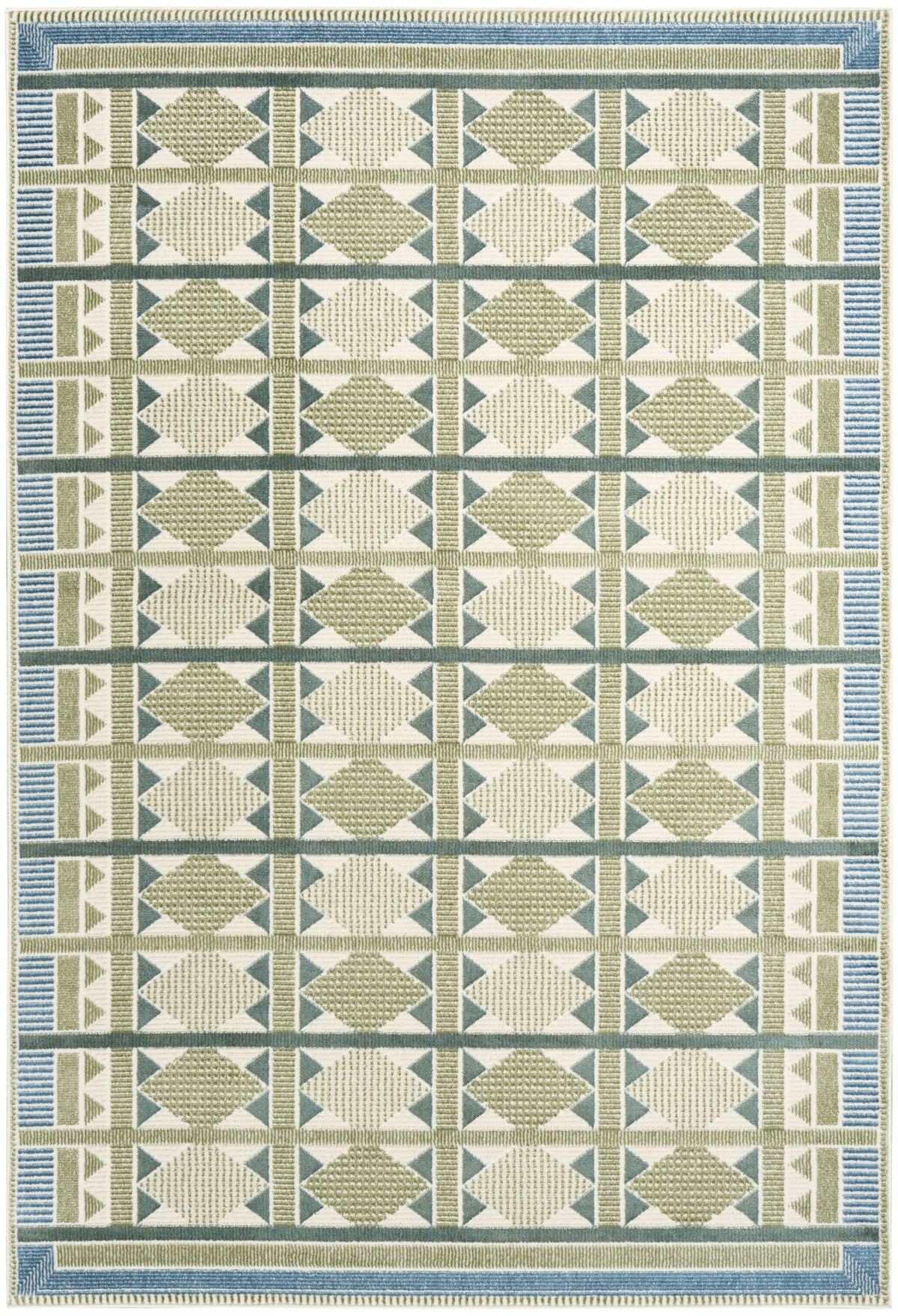 Nordic NRC06 Green Blue Rug - Rectangle